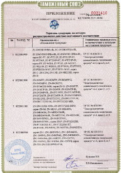 24.03.2019 Переславль-Залесский - ЗАО Хиквижн. Приложение к сертификату Взрывазащитные видиокамеры. ТР ТС 020/2011