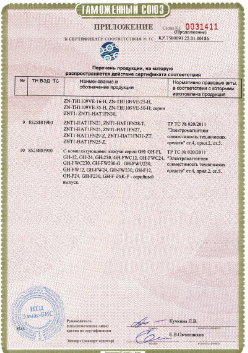 24.03.2019 Переславль-Залесский - ЗАО Хиквижн. Приложение к сертификату Взрывазащитные видиокамеры. ТР ТС 020/2011
